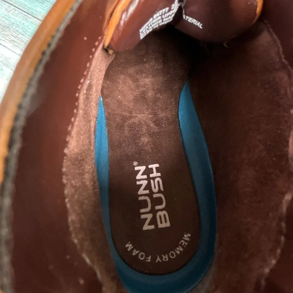 Nunn Bush Chukka Boot Size 11M Brown Leather Brogue Lace Up Lightweight Dress - Picture 4 of 11